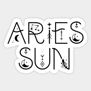 Aries sun sign celestial typography Sticker